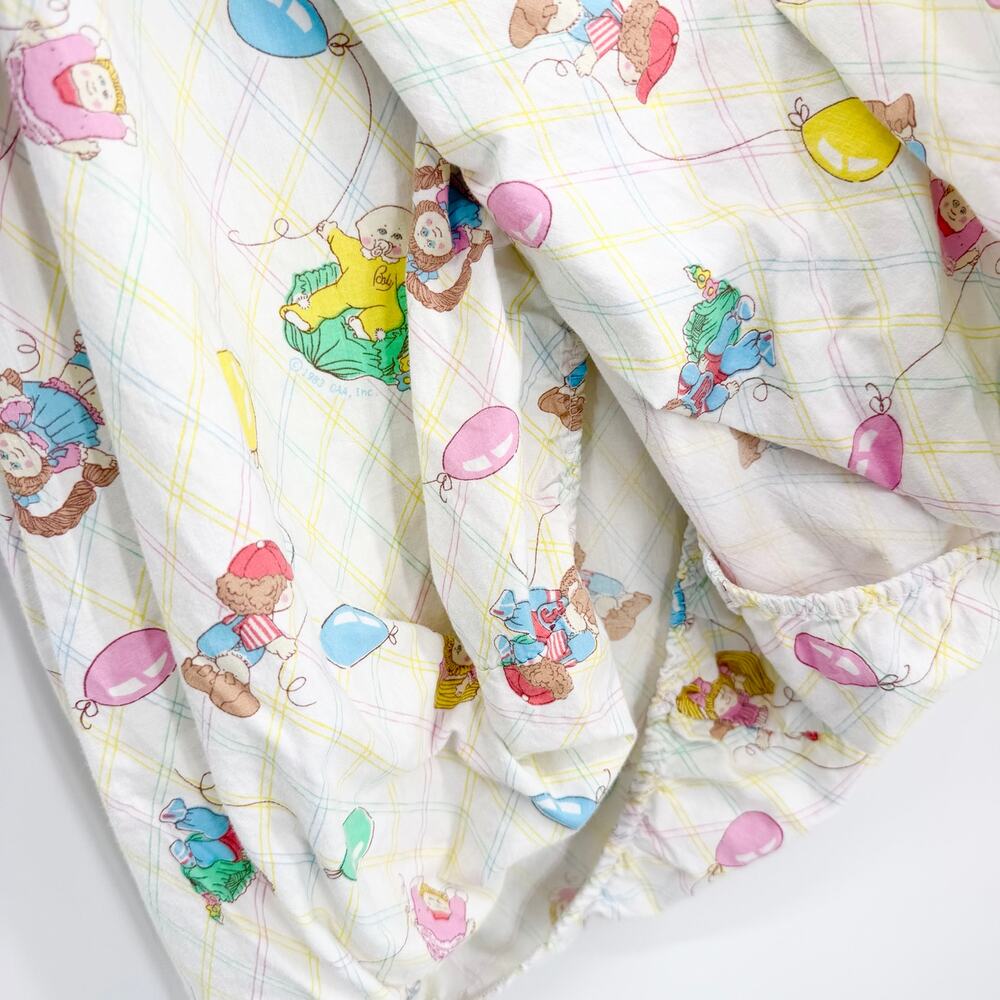 Vintage 1983 Cabbage Patch Kids Twin Fitted Sheet 80s Nostalgia Retro Kidcore